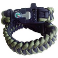 Multifunction Paracord Survival Bracelet with Compass and Whistle